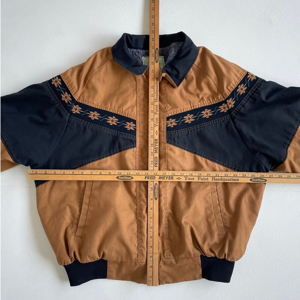 Vtg 90s Canyon Guide Outfitters Bomber Jacket / 2XL Blanket Lined Western Floral - Picture 8 of 11